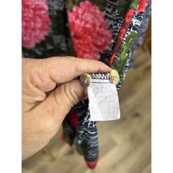 Anthropologie Fig & Flower Tunic Women's Sz 2XL Red \ Green Floral 3/4 Sleeve - Picture 6 of 6